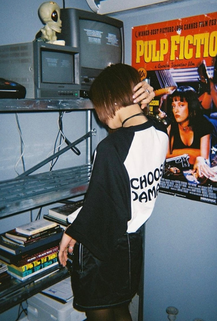 CHOOSE DAMAGE RAGLAN TEE